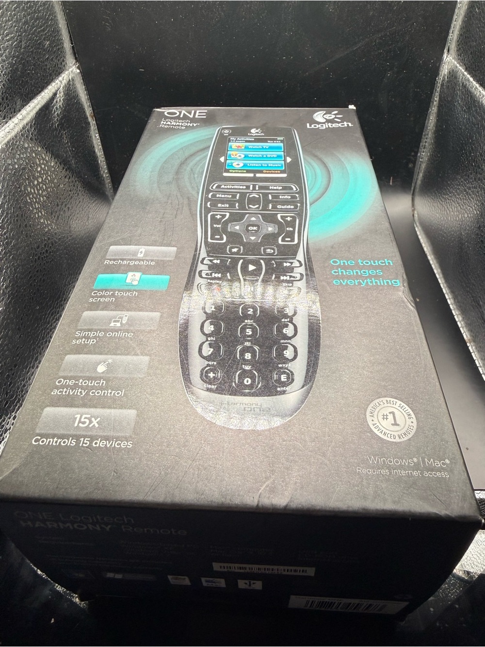 Logitech Harmony One Remote Packaging - Black with Teal Accents